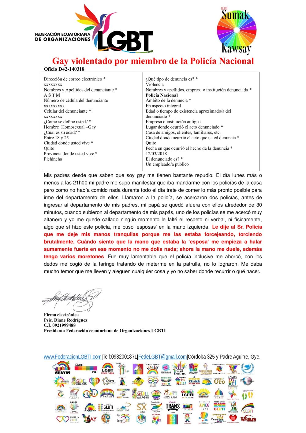 Ecuador Hombre gay agredido por Policia Nacional diario el diverso